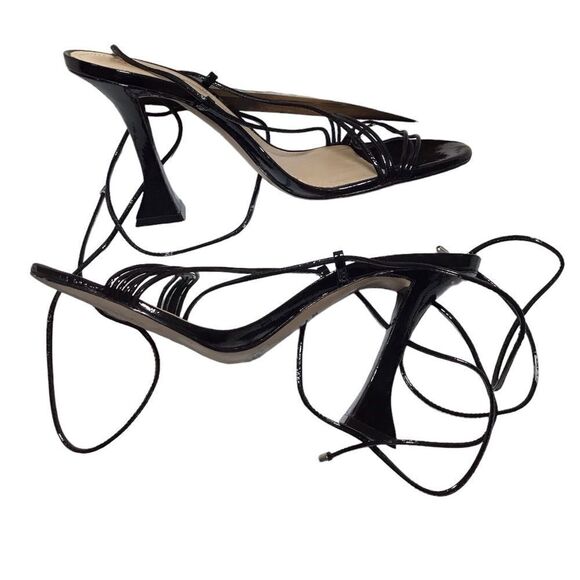 Schutz Black Arceli Sandal String Wrap Size 10 - Picture 3 of 10